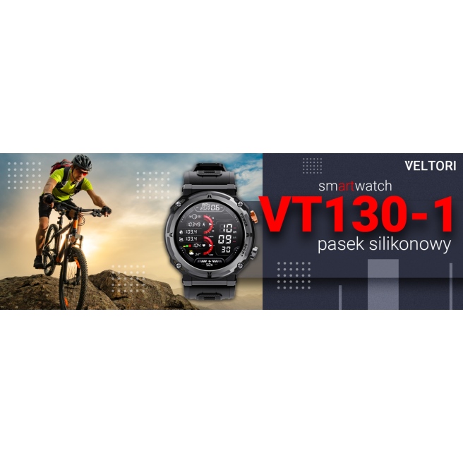 Smartwatch Veltori VT120-1 Czarny Pasek Silikonowy