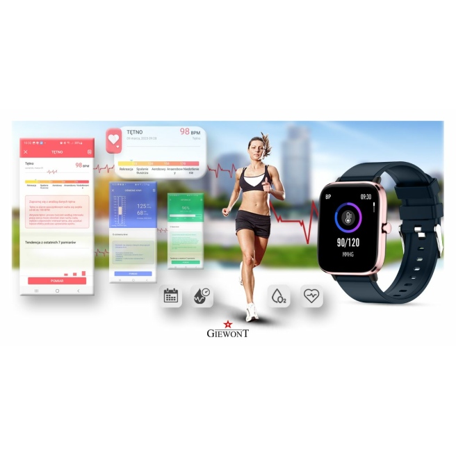 Smartwatch Giewont GW230-5 Różowe Złoto-Niebieski
