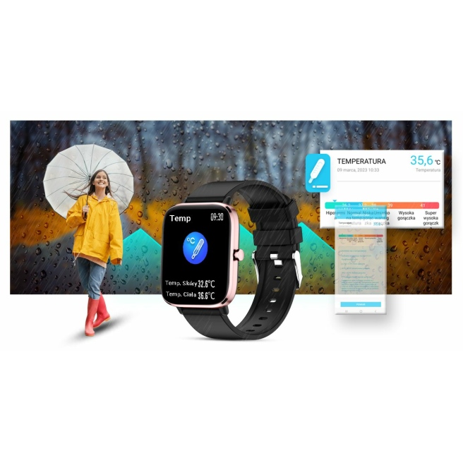Smartwatch Giewont GW230-3 Różowe Złoto-Czarny
