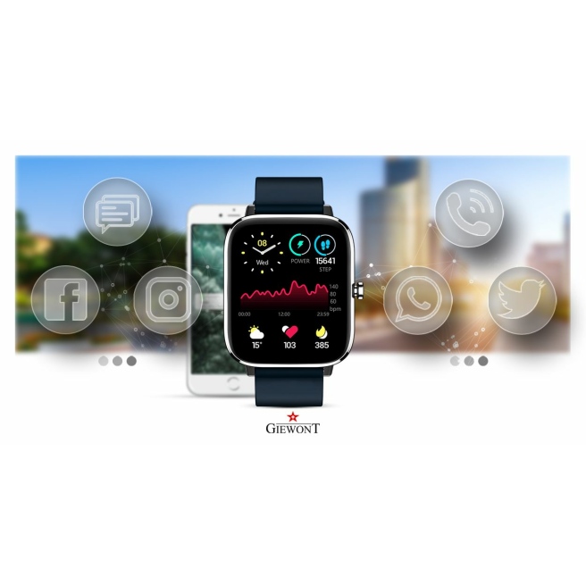 Smartwatch Giewont GW230-4 Srebrno-Niebieski