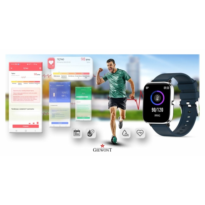 Smartwatch Giewont GW230-4 Srebrno-Niebieski
