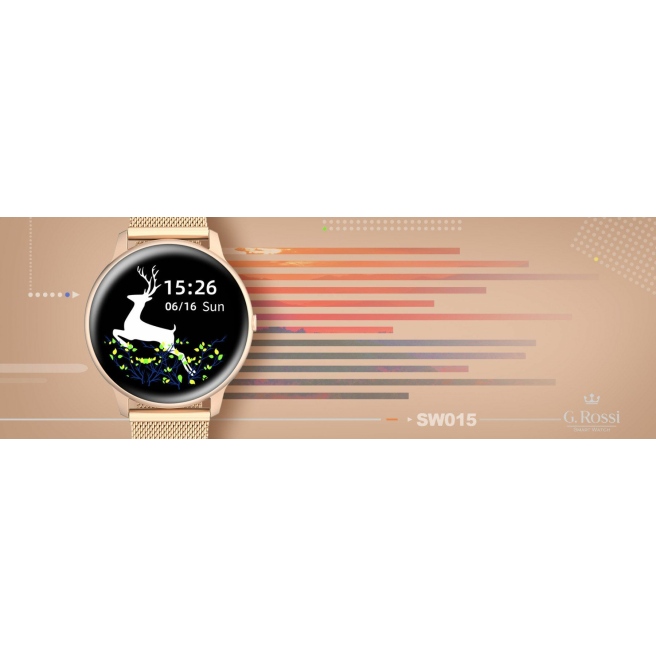 Damski Smartwatch G.Rossi SW015-4 Różowe złoto