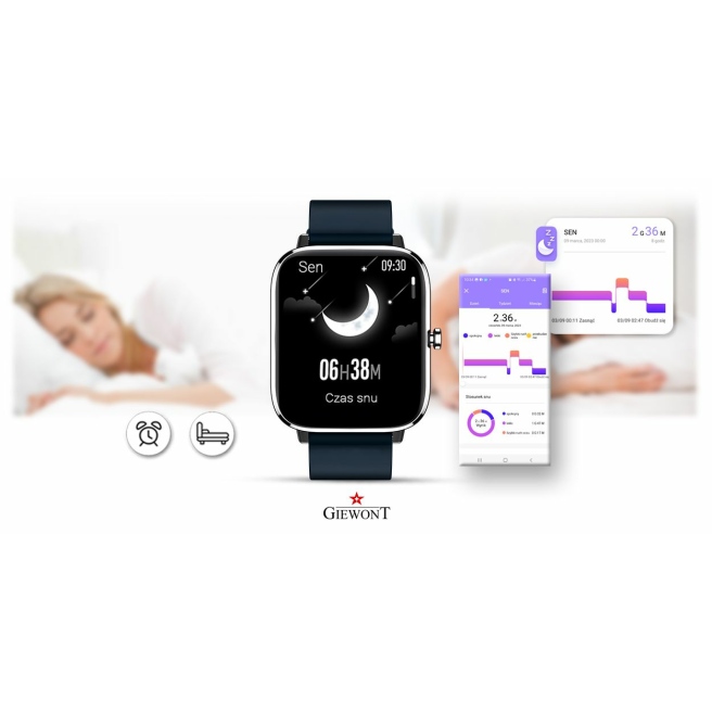 Smartwatch Giewont GW230-4 Srebrno-Niebieski