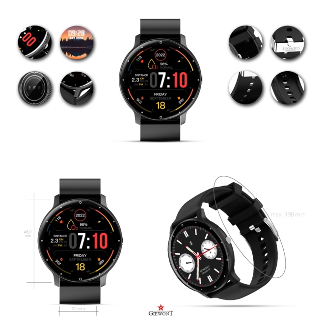 Smartwatch Giewont GW120-2 PRO Czarny