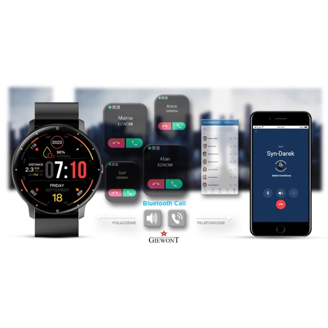 Smartwatch Giewont GW120-2 PRO Czarny