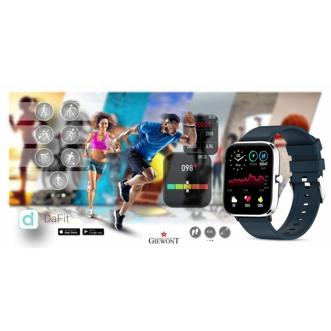 Smartwatch Giewont GW230-4 Srebrno-Niebieski