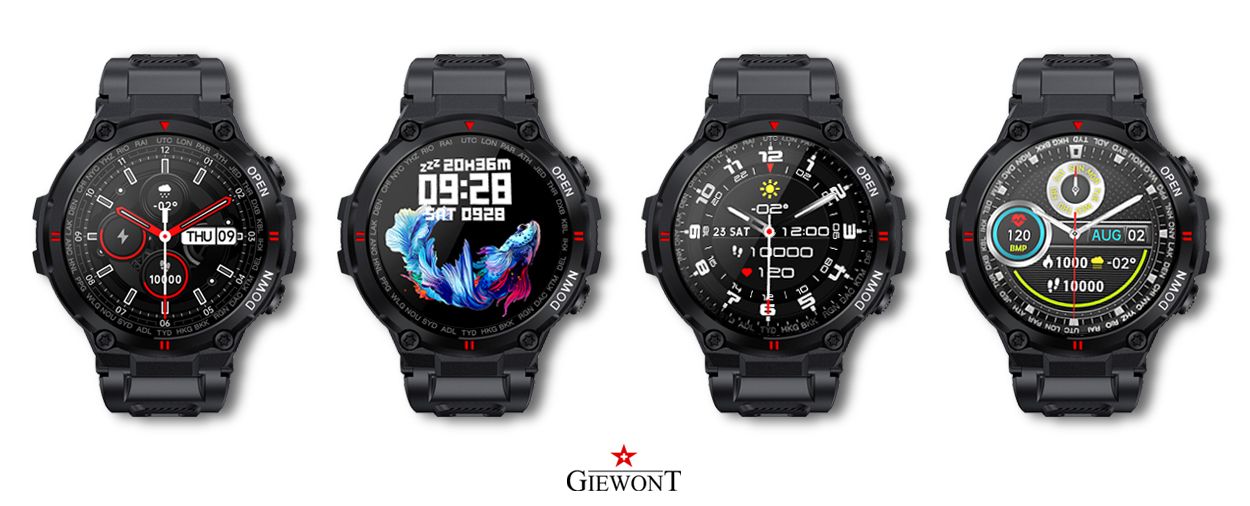 Smartwatch Giewont GW440 Czarny - Tarcze
