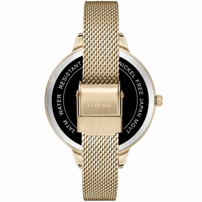 Złoty zegarek damski na bransolecie G.Rossi 10296B-3D1