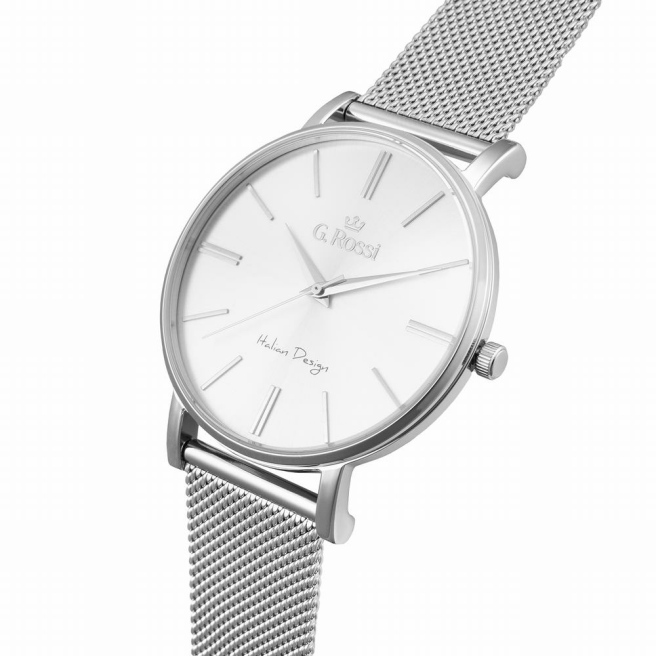 Srebrny zegarek damski G.Rossi 10401B-3C1