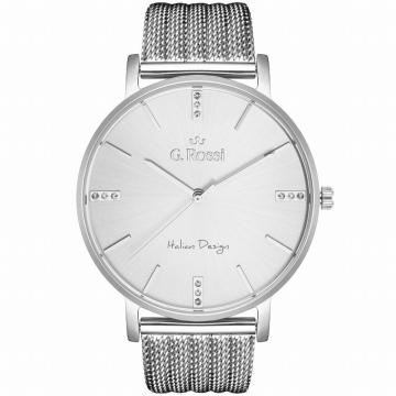 Srebrny zegarek damski G.Rossi 10401B3-3C1 Bransoleta Mesh