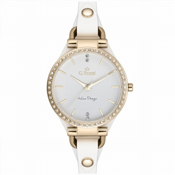 Zegarek Damski G.Rossi Biały skórzany pasek 13922A-3C2