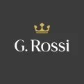 Zegarek damski G.Rossi ze złoto-różową kopertą na granatowym skórzanym pasku. Granatowa, wzorzysta tarcza ze złoto-różowymi cyframi rzymskimi, indeksami i wskazówkami