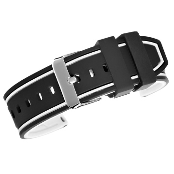 Pasek silikonowy CZARNO-BIAŁY U14-20-1