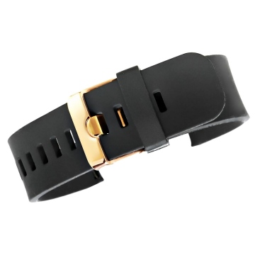 Pasek silikonowy CZARNY-RÓŻOWE ZŁOTO U15-20-13