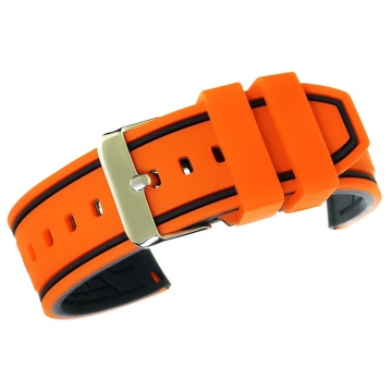Pasek silikonowy POMARAŃCZOWO-CZARNY U14-22-5