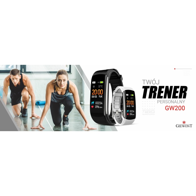 Smartband Giewont GW200-1 + dodatkowy czerwony pasek