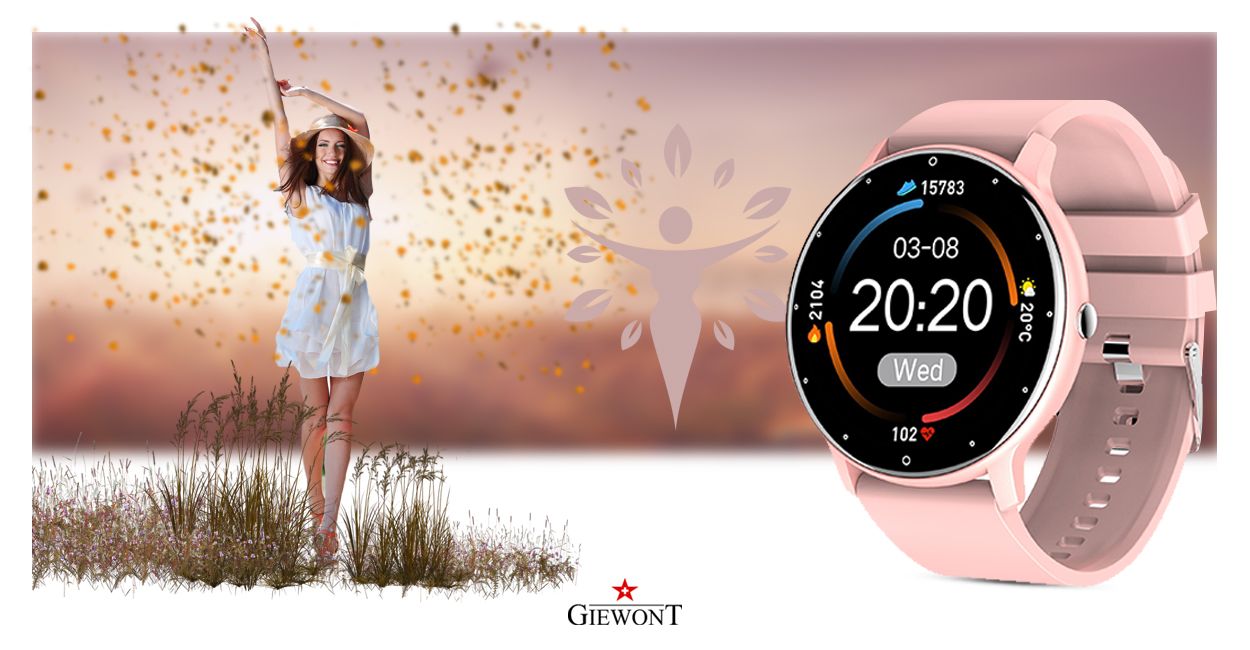 Smartwatch Giewont GW120-1 Różowe Złoto-Różowy Smartwatch Giewont GW120-1 Różowe Złoto-Różowy