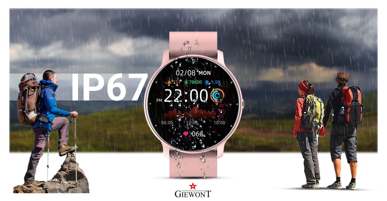 Smartwatch Giewont GW120-1 Różowe Złoto-Różowy Smartwatch Giewont GW120-1 Różowe Złoto-Różowy