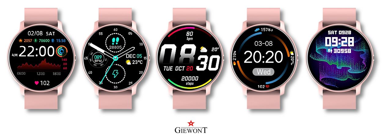 Smartwatch Giewont GW120-1 Różowe Złoto-Różowy Smartwatch Giewont GW120-1 Różowe Złoto-Różowy
