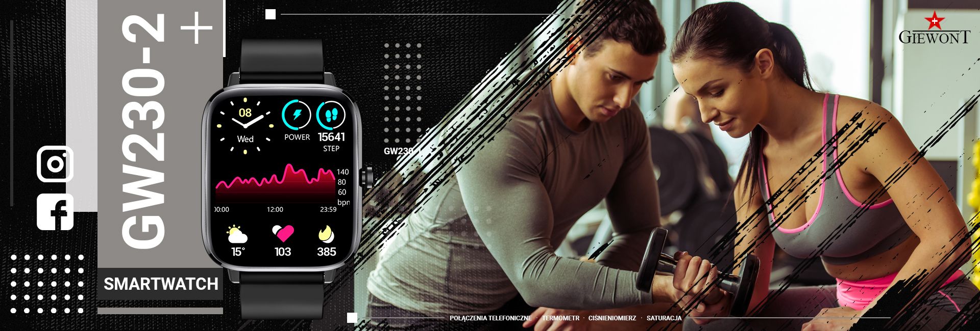 Smartwatch Giewont GW230-2 Czarny-Czarny Smartwatch Giewont GW230-2 Czarny-Czarny