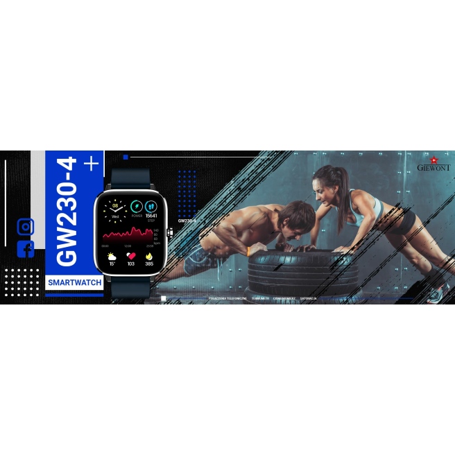 Smartwatch Giewont GW230-4 Srebrno-Niebieski