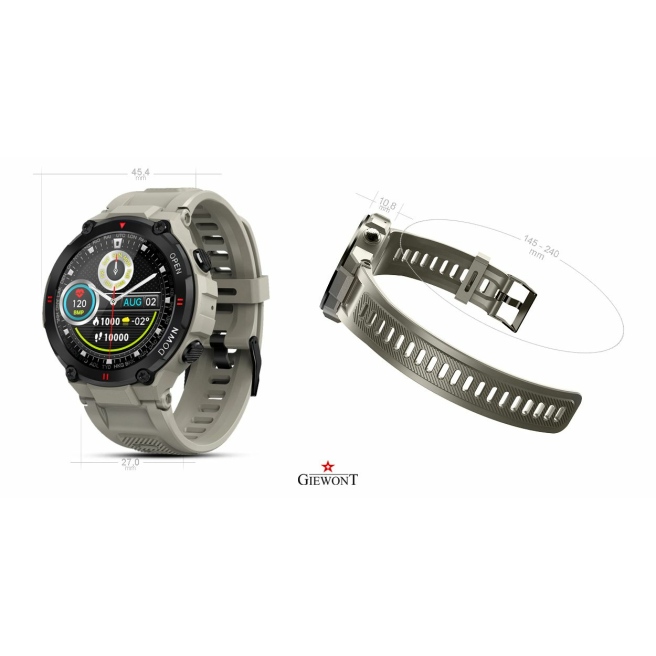 Smartwatch Męski Giewont GW430-2 Szary - Mikrofon i głośnik