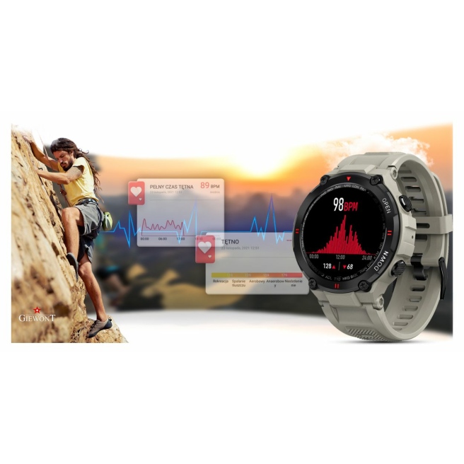 Smartwatch Męski Giewont GW430-2 Szary - Mikrofon i głośnik