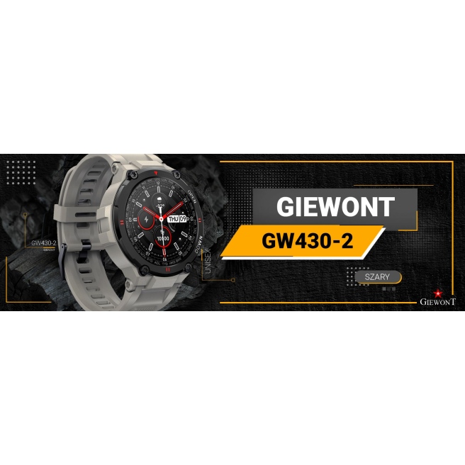 Smartwatch Męski Giewont GW430-2 Szary - Mikrofon i głośnik