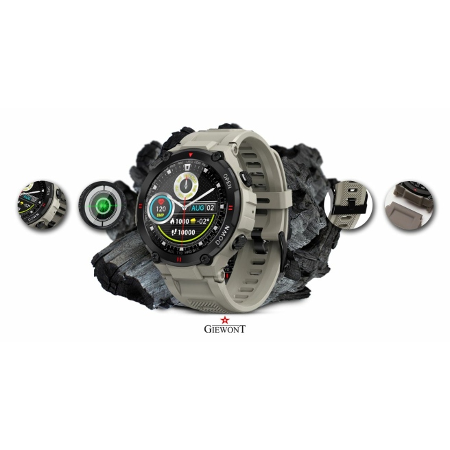 Smartwatch Męski Giewont GW430-2 Szary - Mikrofon i głośnik