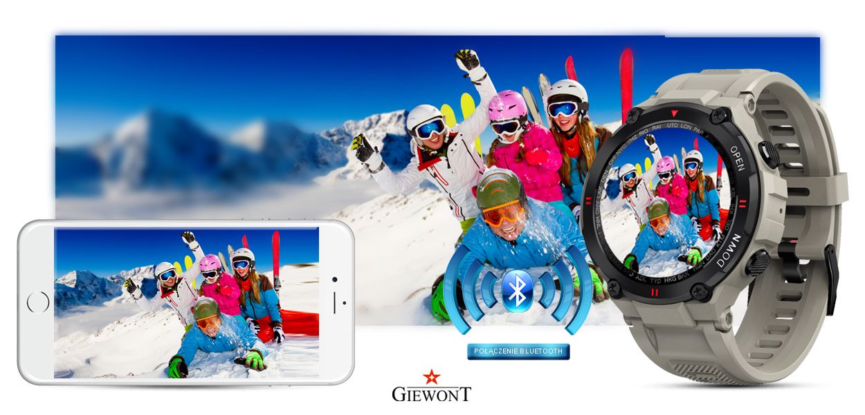 Smartwatch Giewont GW440 Szary - Własne tarcze