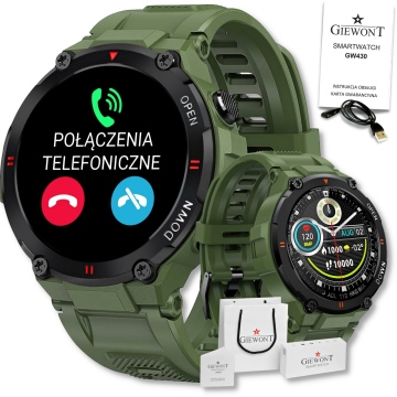 Smartwatch Męski Giewont GW430-3 Zielony - Mikrofon i głośnik