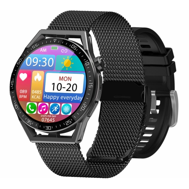 Smartwatch  Rubicon RNCE88-2 Czarny- Czarny Pasek Silikonowy + Czarna Bransoleta