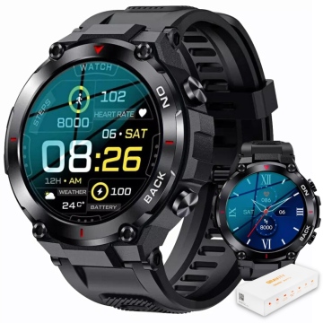 Sportowy Smartwatch Męski z GPS Gravity GT8-1 PL CZARNY