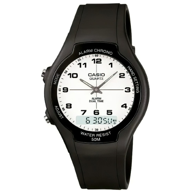 Zegarek Biała tarcza Z Cyframi CASIO AW-90H-7BVDF