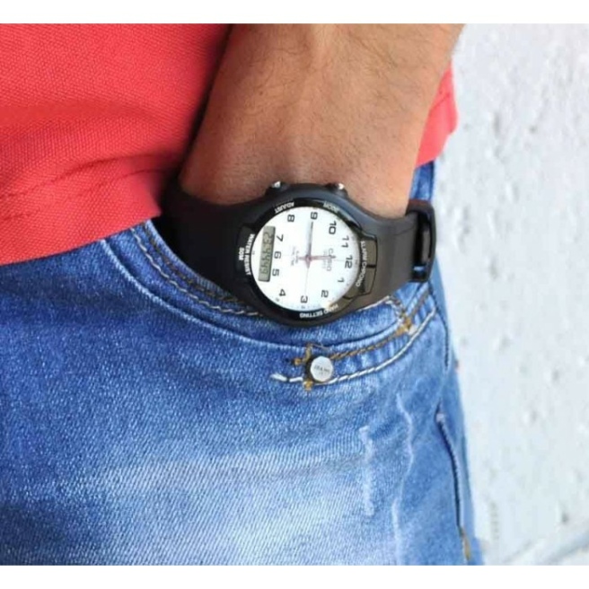 Zegarek Biała tarcza Z Cyframi CASIO AW-90H-7BVDF