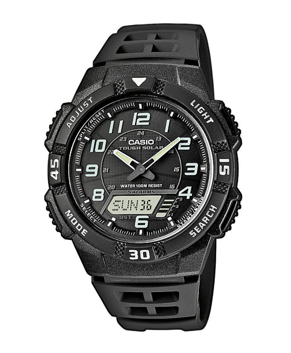 Zegarek męski Casio AQ-S800W-1BVEF na czarnym pasku, czarna tarcza Zegarek męski Casio AQ-S800W-1BVEF na czarnym pasku, czarna tarcza