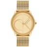 Zegarek damski Calvin Klein Iconic 25200034 na bransolecie mesh złotej, złota tarcza