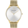 Zegarek damski Calvin Klein Timeless 25200003 na bransolecie mesh złotej, srebrna tarcza