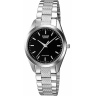 Zegarek damski Casio LTP-1274D-1ADF na bransolecie srebrnej, czarna tarcza