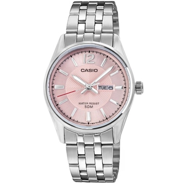 Zegarek damski Casio LTP-1335D-5AVDF na srebrnej bransolecie, srebrna tarcza