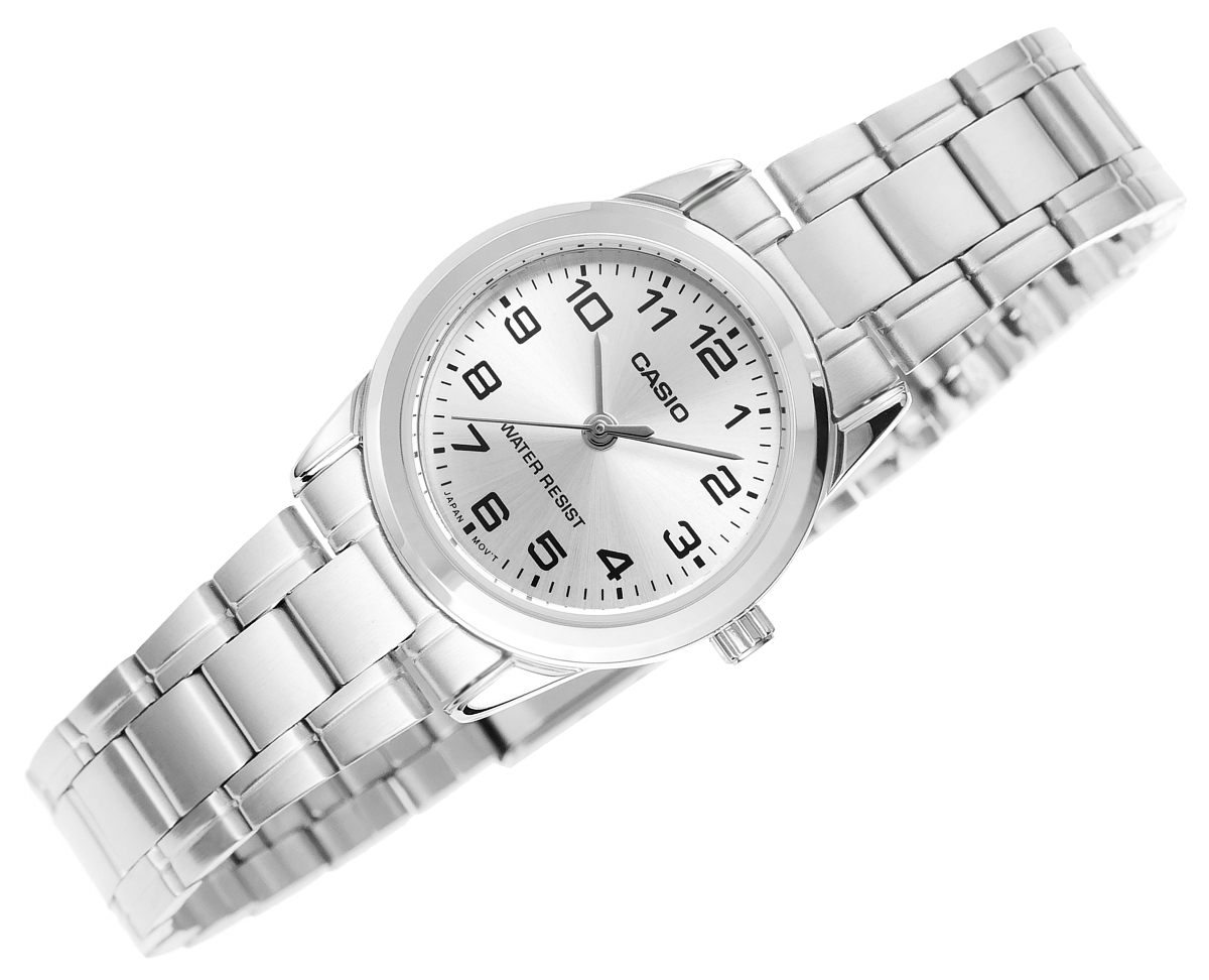 Zegarek damski Casio LTP-V001D-7BUDF na srebrnej bransolecie, srebrna tarcza - zdjęcie 4 Zegarek damski Casio LTP-V001D-7BUDF na srebrnej bransolecie, srebrna tarcza - zdjęcie 4