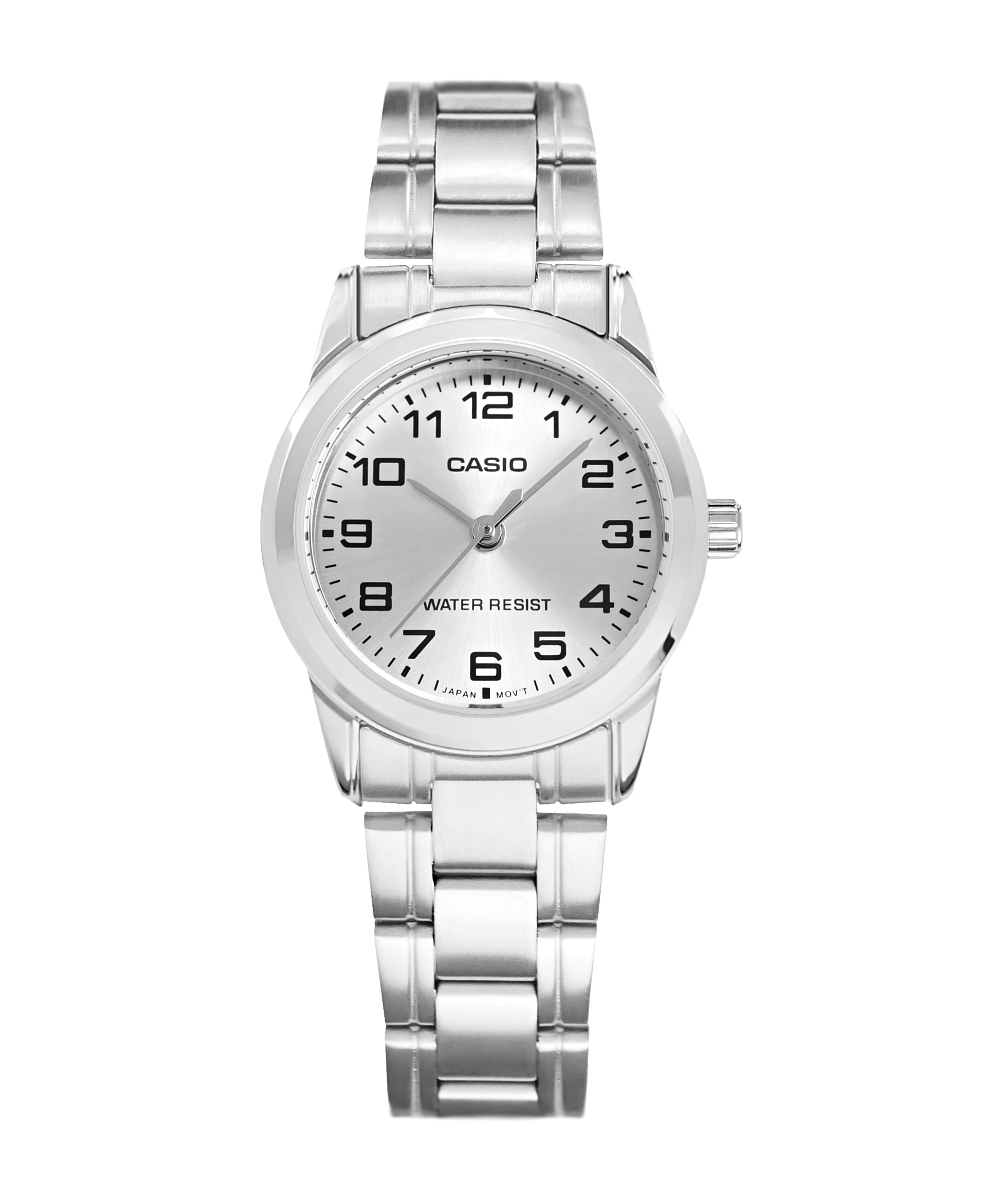 Zegarek damski Casio LTP-V001D-7BUDF na srebrnej bransolecie, srebrna tarcza - zdjęcie 6 Zegarek damski Casio LTP-V001D-7BUDF na srebrnej bransolecie, srebrna tarcza - zdjęcie 6