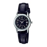 Zegarek damski Casio LTP-V002L-1BUDF na czarnym pasku, czarna tarcza