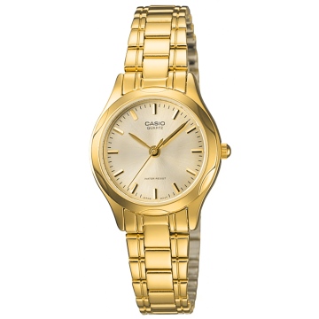 Zegarek damski Casio LTP-1275G-9ADF na bransolecie złotej, złota tarcza