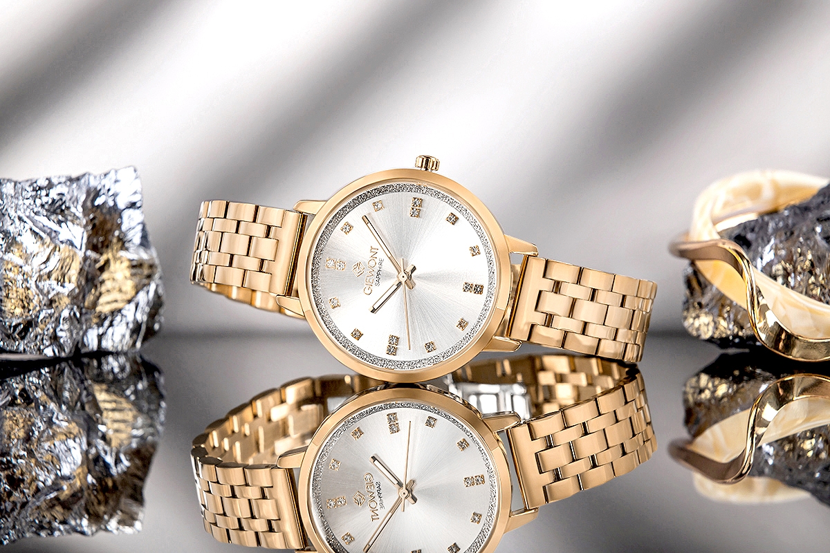 Zegarek damski Giewont Sapphire GW7370-B3 na bransolecie różowozłotej, srebrna tarcza - zdjęcie 7 Zegarek damski Giewont Sapphire GW7370-B3 na bransolecie różowozłotej, srebrna tarcza - zdjęcie 7