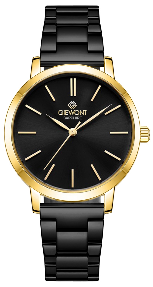 Zegarek Damski Giewont Sapphire Złoto Czarny GW2360-B4 Zegarek Damski Giewont Sapphire Złoto Czarny GW2360-B4