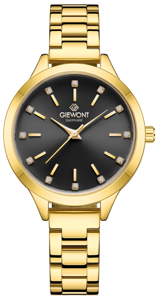 Zegarek Damski Giewont Sapphire Złoto Czarny GW2720-B3 Zegarek Damski Giewont Sapphire Złoto Czarny GW2720-B3