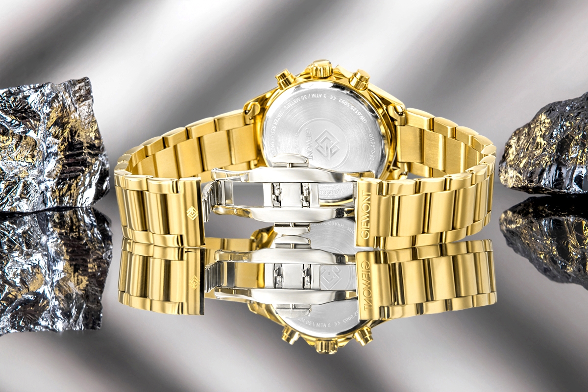 Zegarek damski Giewont Sapphire GW3670-B2 na bransolecie złotej, srebrna tarcza - zdjęcie 8 Zegarek damski Giewont Sapphire GW3670-B2 na bransolecie złotej, srebrna tarcza - zdjęcie 8