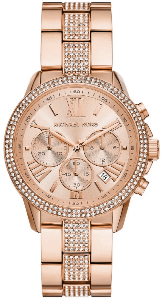 Zegarek damski różowe złoto Michael Kors Brynn MK7505 na bransolecie, tarcza różowe złoto, WR50