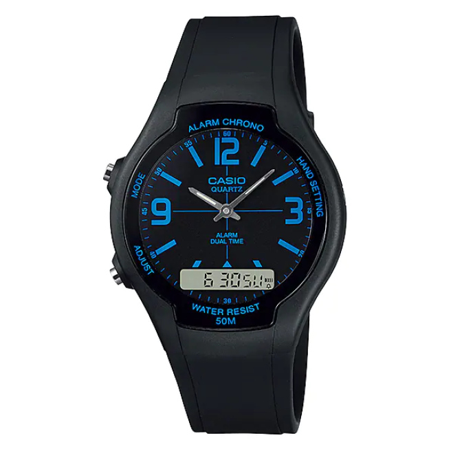 Zegarek Damski Niebieskie Wskazówki CASIO AW-90H-2BVDF